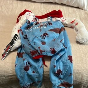 Chucky doll Halloween crazy killer dog costume size medium with Velcro knife